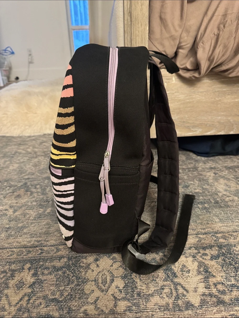 STATE Bags Kane Backpack in Zebra Print- Pink, Yellow, Gold, Lavender & Black